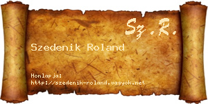 Szedenik Roland névjegykártya